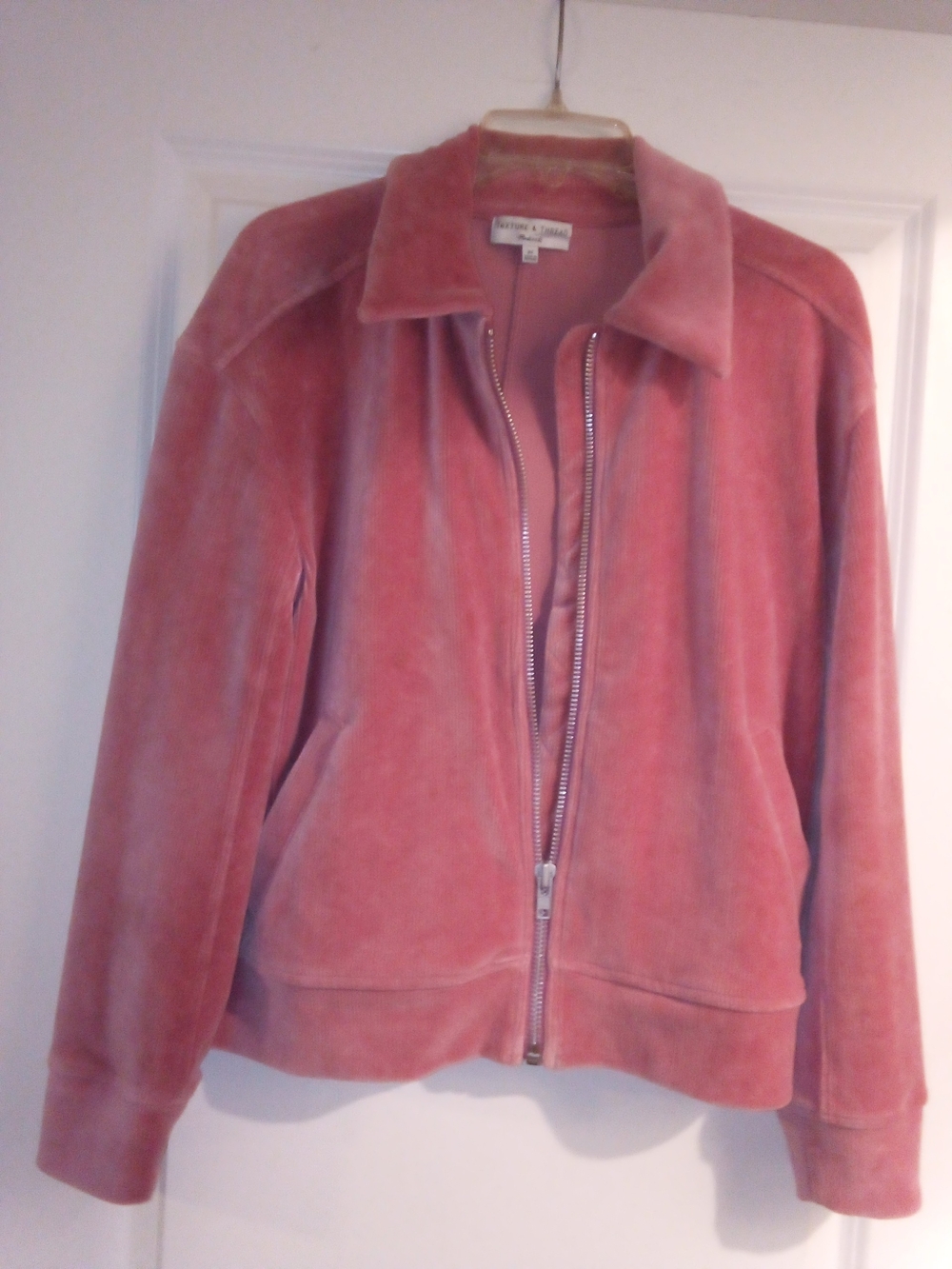 Madewell Velvet Bomber Jacket in Dusty Rose